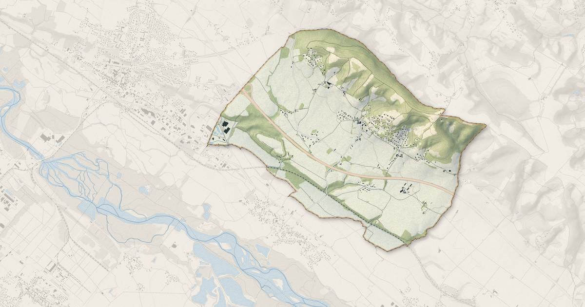 Portrait cartographique de Labastide-Monréjeau : relief, eau, forêts, bâti et voies, calculés à partir des données de l'IGN