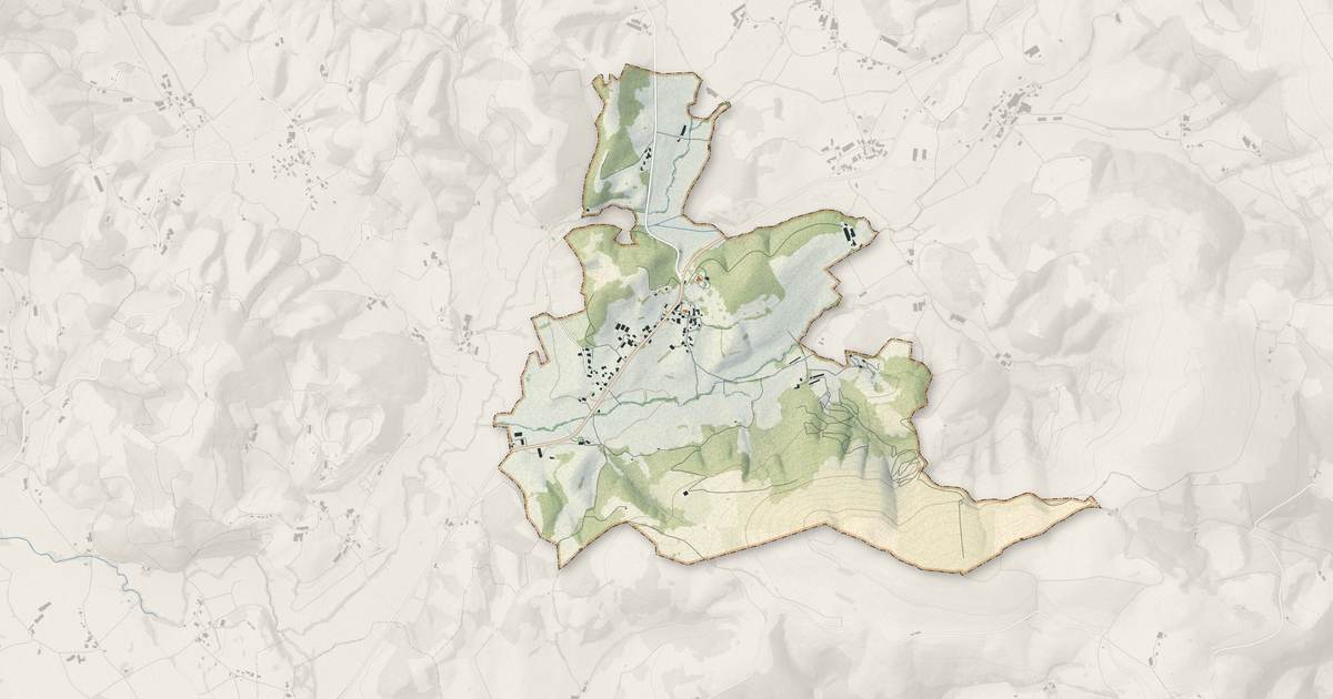 Portrait cartographique de Lacarre : relief, eau, forêts, bâti et voies, calculés à partir des données de l'IGN