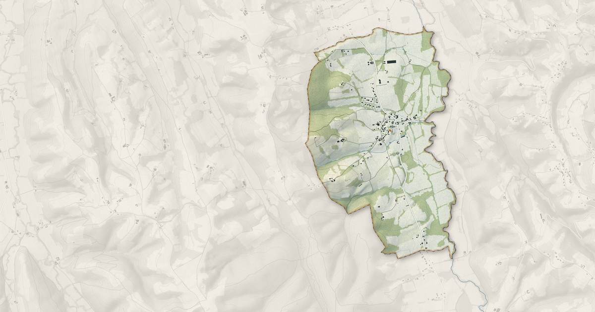 Portrait cartographique de Lacommande : relief, eau, forêts, bâti et voies, calculés à partir des données de l'IGN