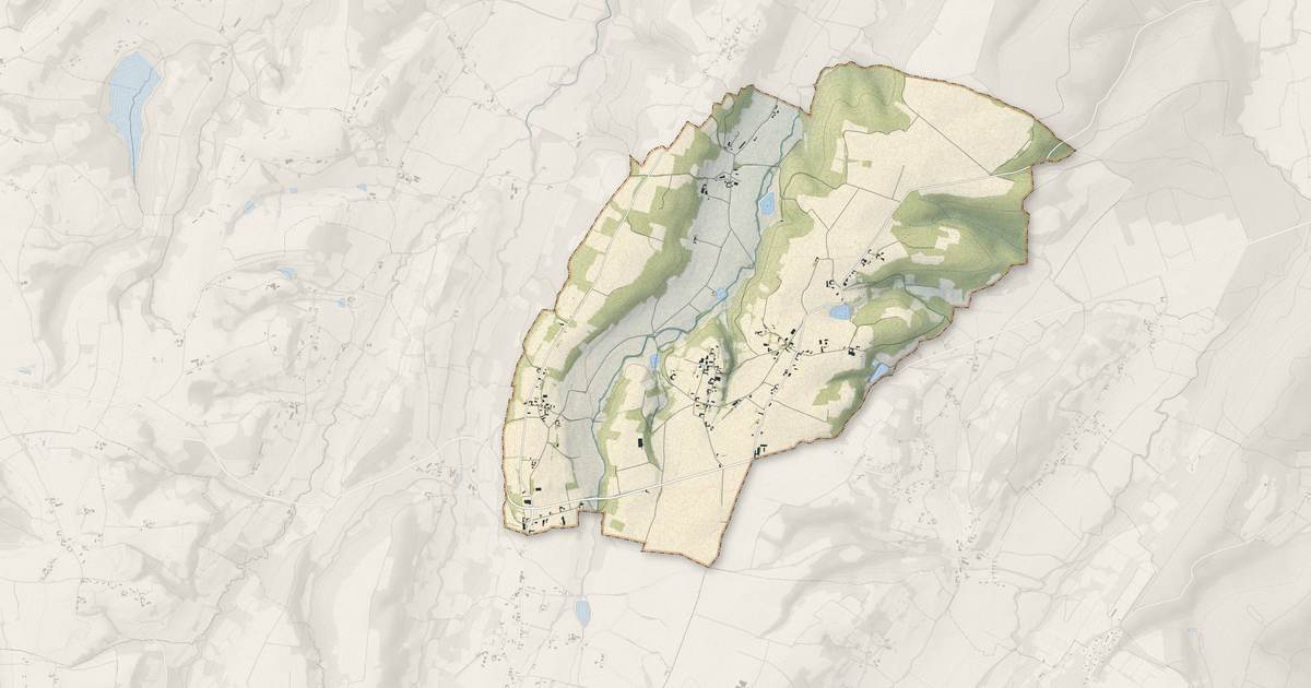 Portrait cartographique de Lamayou : relief, eau, forêts, bâti et voies, calculés à partir des données de l'IGN