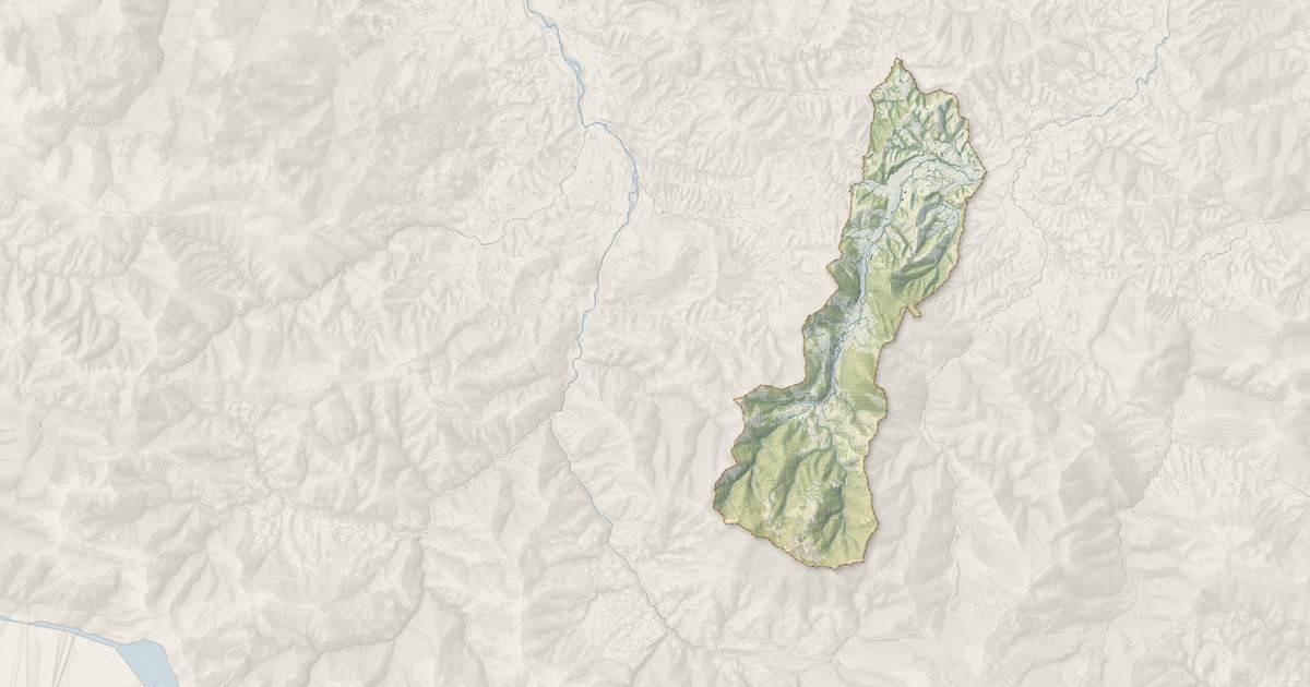 Portrait cartographique de Lanne-en-Barétous : relief, eau, forêts, bâti et voies, calculés à partir des données de l'IGN