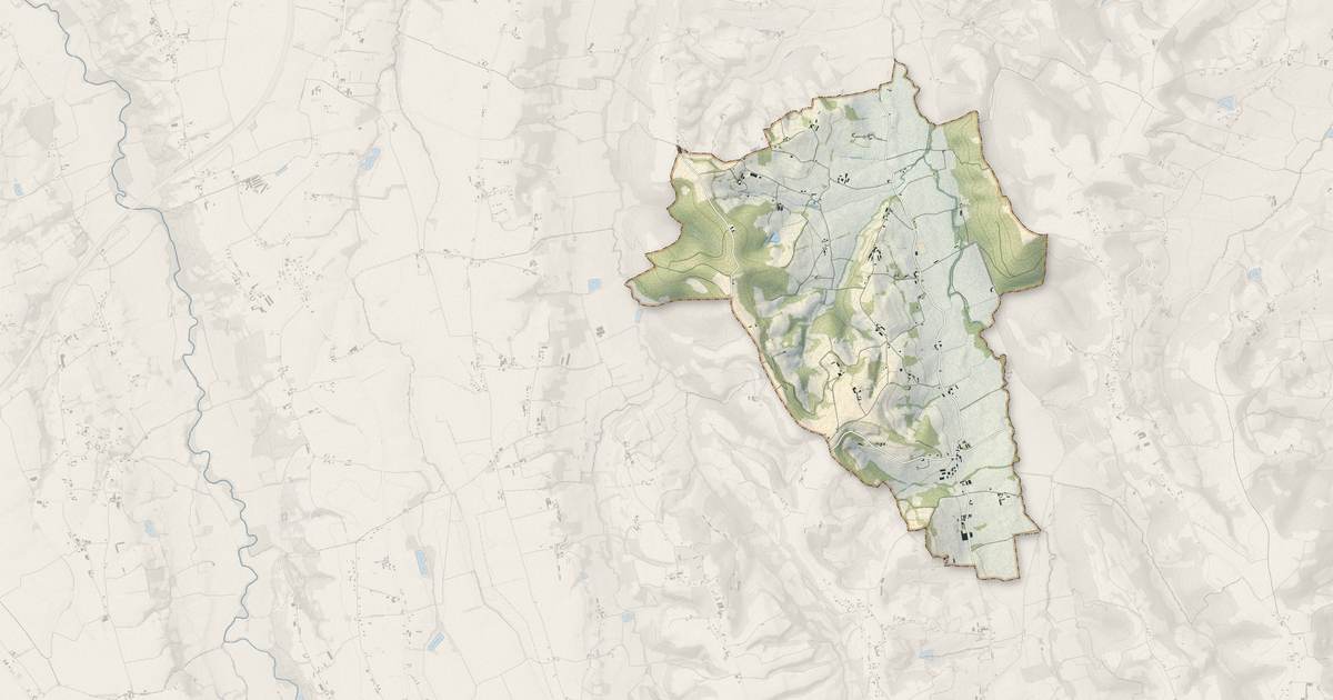 Portrait cartographique de Lannecaube : relief, eau, forêts, bâti et voies, calculés à partir des données de l'IGN