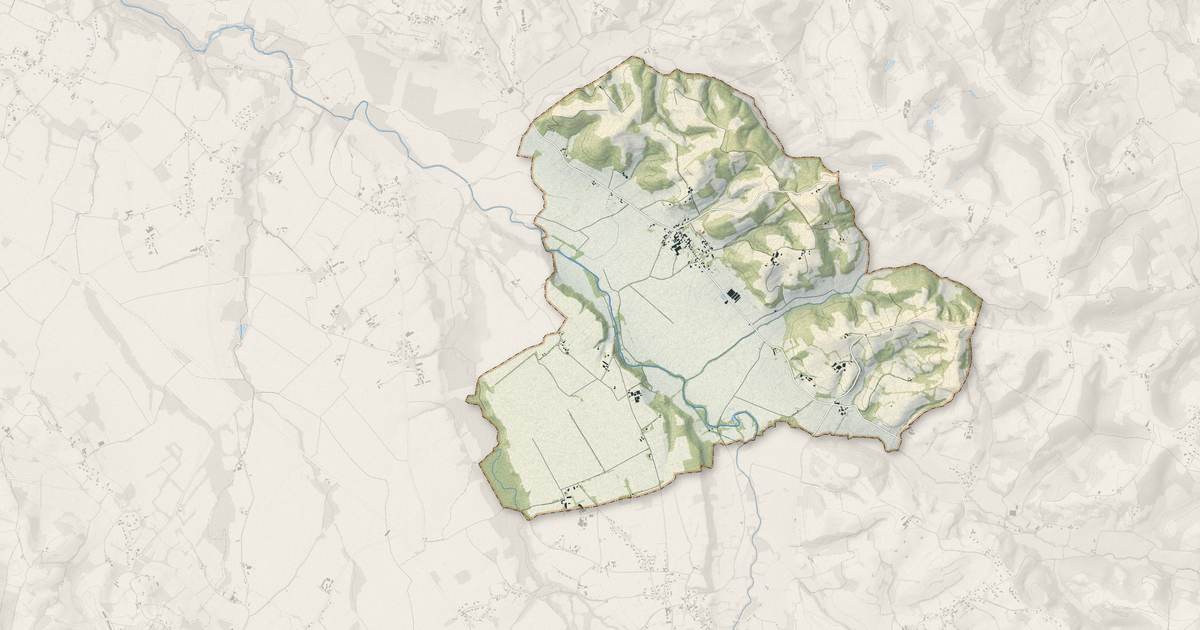 Portrait cartographique de Larreule : relief, eau, forêts, bâti et voies, calculés à partir des données de l'IGN