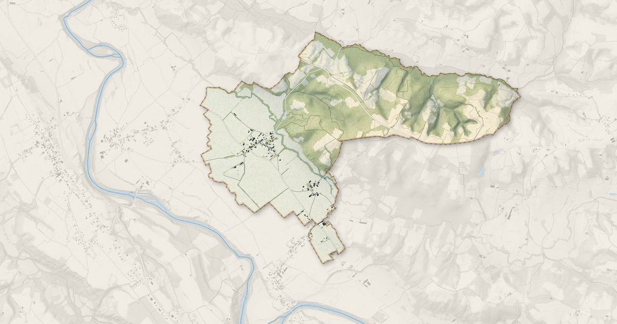 Portrait cartographique de Lay-Lamidou : relief, eau, forêts, bâti et voies, calculés à partir des données de l'IGN