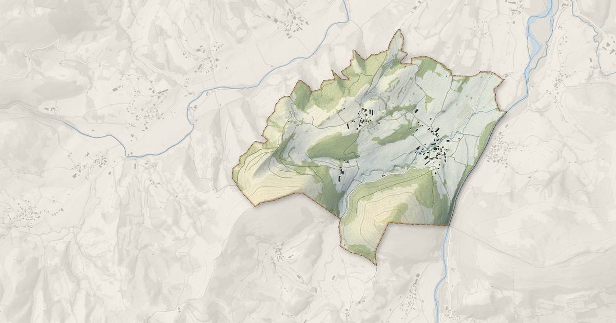 Portrait cartographique de Lichans-Sunhar : relief, eau, forêts, bâti et voies, calculés à partir des données de l'IGN