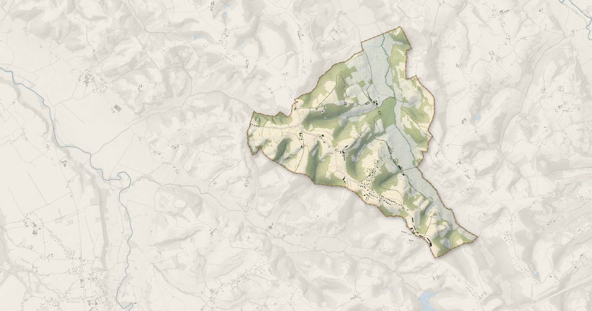 Portrait cartographique de Lonçon : relief, eau, forêts, bâti et voies, calculés à partir des données de l'IGN