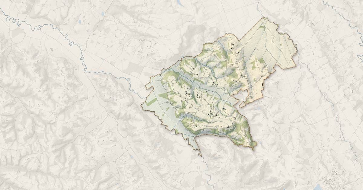 Portrait cartographique de Malaussanne : relief, eau, forêts, bâti et voies, calculés à partir des données de l'IGN
