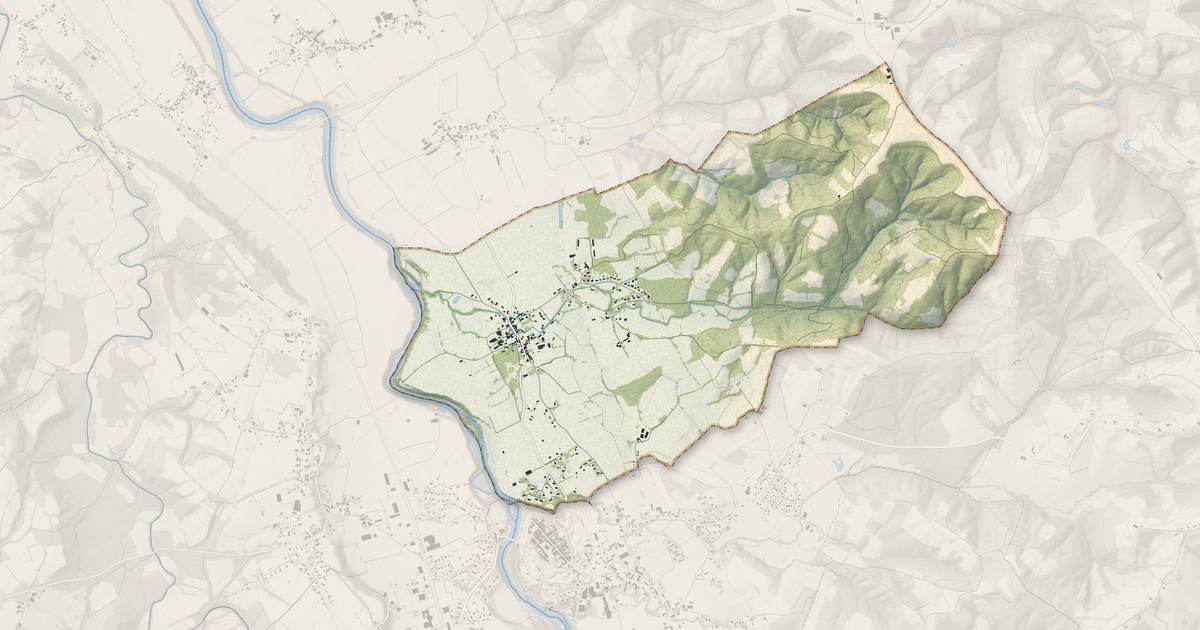 Portrait cartographique de Méritein : relief, eau, forêts, bâti et voies, calculés à partir des données de l'IGN