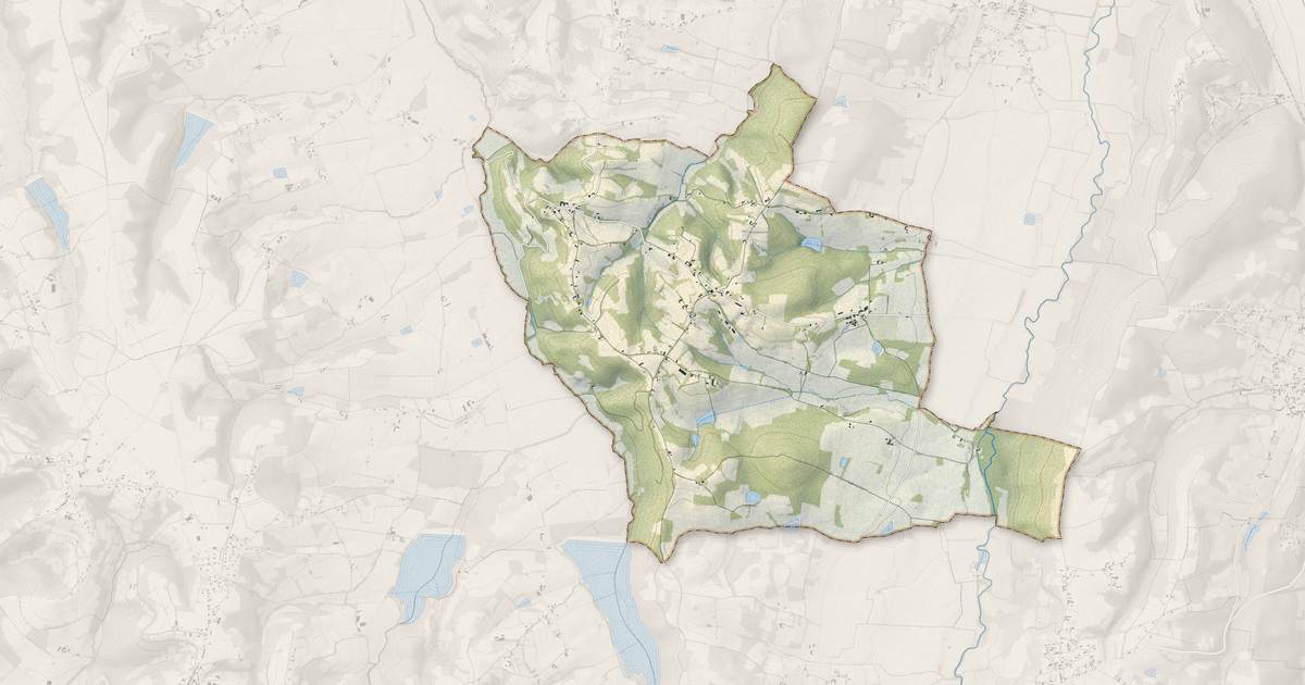 Portrait cartographique de Moncaup : relief, eau, forêts, bâti et voies, calculés à partir des données de l'IGN