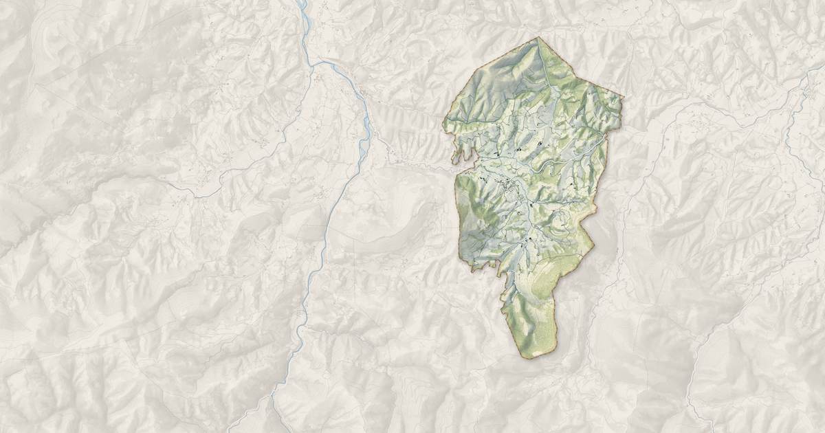 Portrait cartographique de Montory : relief, eau, forêts, bâti et voies, calculés à partir des données de l'IGN