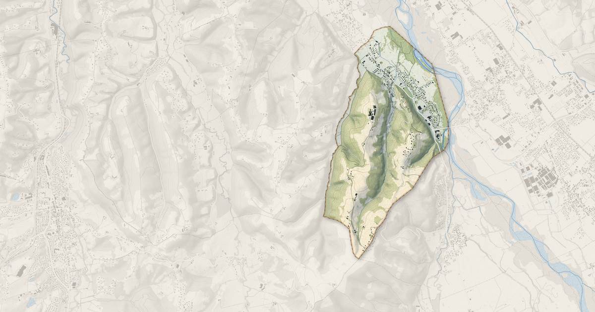 Portrait cartographique de Narcastet : relief, eau, forêts, bâti et voies, calculés à partir des données de l'IGN