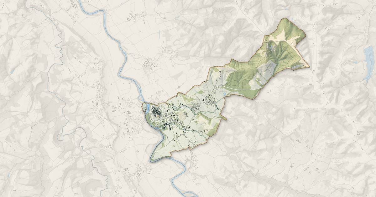 Portrait cartographique de Navarrenx : relief, eau, forêts, bâti et voies, calculés à partir des données de l'IGN