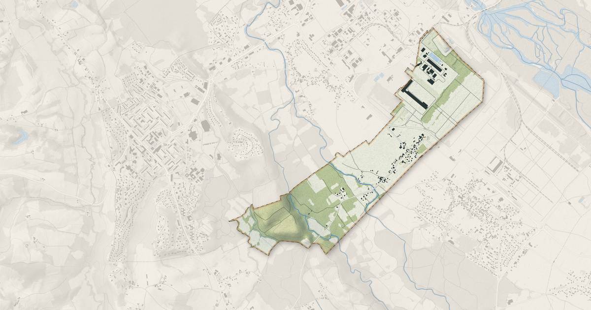 Portrait cartographique de Noguères : relief, eau, forêts, bâti et voies, calculés à partir des données de l'IGN