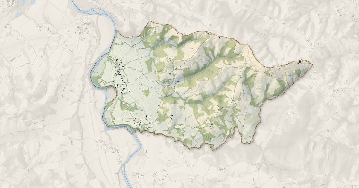 Portrait cartographique de Oraàs : relief, eau, forêts, bâti et voies, calculés à partir des données de l'IGN