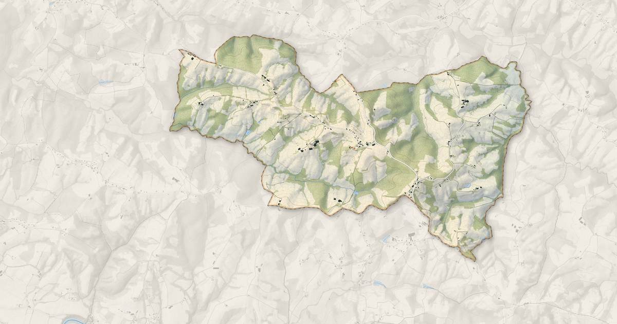 Portrait cartographique de Orion : relief, eau, forêts, bâti et voies, calculés à partir des données de l'IGN