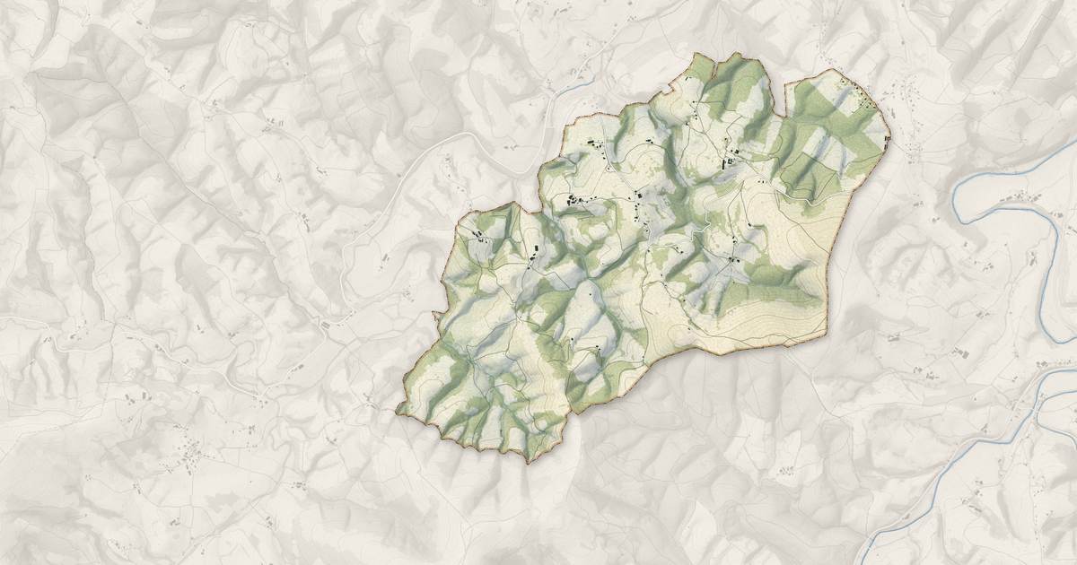 Portrait cartographique de Orsanco : relief, eau, forêts, bâti et voies, calculés à partir des données de l'IGN