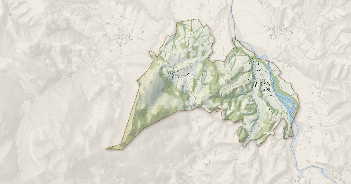 Portrait cartographique de Ossas-Suhare : relief, eau, forêts, bâti et voies, calculés à partir des données de l'IGN