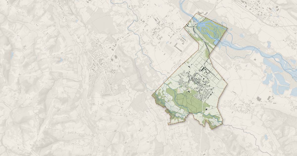 Portrait cartographique de Pardies : relief, eau, forêts, bâti et voies, calculés à partir des données de l'IGN