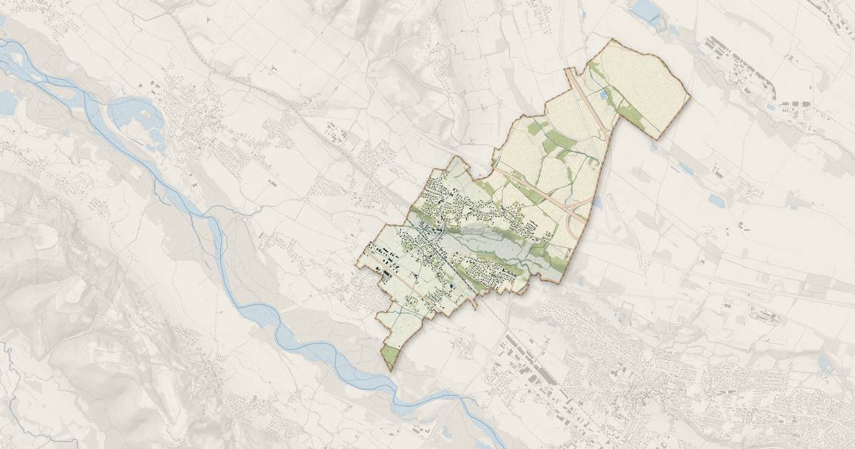 Portrait cartographique de Poey-de-Lescar : relief, eau, forêts, bâti et voies, calculés à partir des données de l'IGN