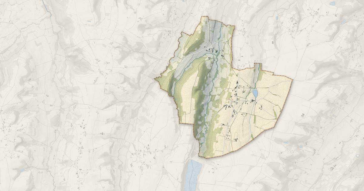 Portrait cartographique de Pontiacq-Viellepinte : relief, eau, forêts, bâti et voies, calculés à partir des données de l'IGN