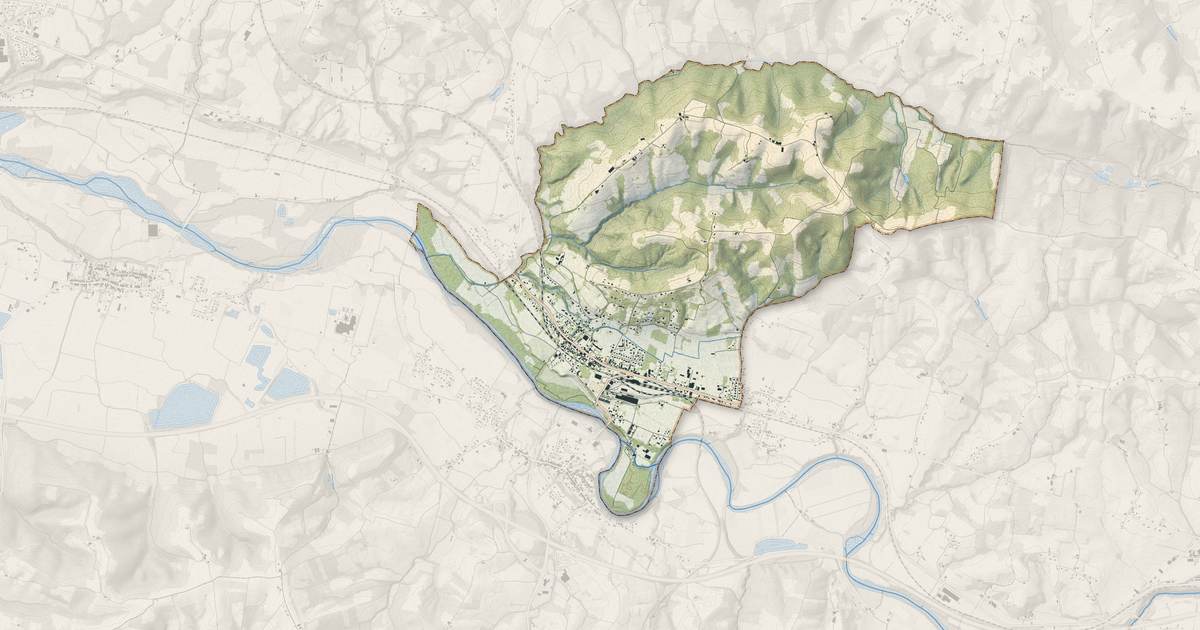 Portrait cartographique de Puyoô : relief, eau, forêts, bâti et voies, calculés à partir des données de l'IGN