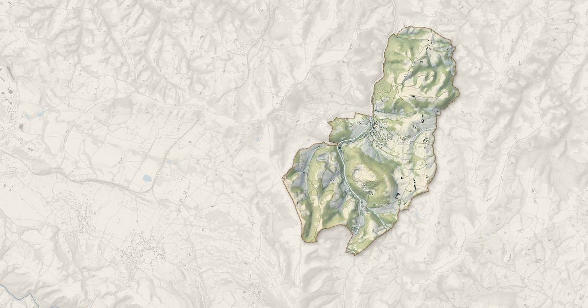 Portrait cartographique de Rébénacq : relief, eau, forêts, bâti et voies, calculés à partir des données de l'IGN