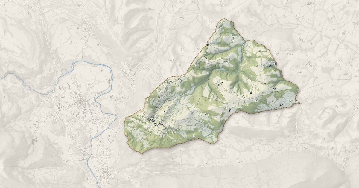 Portrait cartographique de Sainte-Colome : relief, eau, forêts, bâti et voies, calculés à partir des données de l'IGN