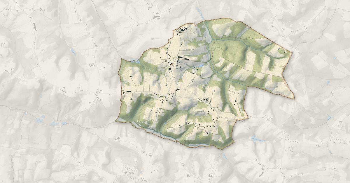 Portrait cartographique de Saint-Girons-en-Béarn : relief, eau, forêts, bâti et voies, calculés à partir des données de l'IGN