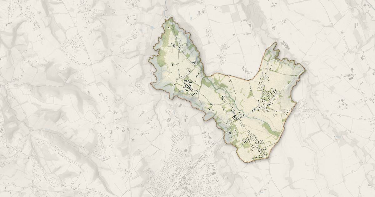 Portrait cartographique de Saint-Jammes : relief, eau, forêts, bâti et voies, calculés à partir des données de l'IGN