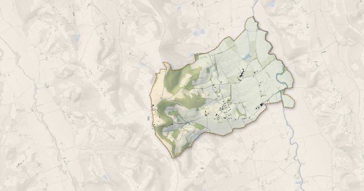 Portrait cartographique de Saint-Jean-Poudge : relief, eau, forêts, bâti et voies, calculés à partir des données de l'IGN