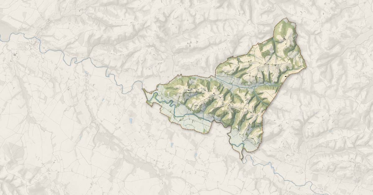 Portrait cartographique de Saint-Médard : relief, eau, forêts, bâti et voies, calculés à partir des données de l'IGN