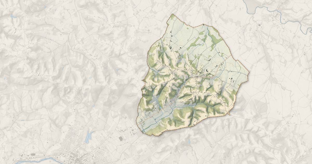 Portrait cartographique de Sallespisse : relief, eau, forêts, bâti et voies, calculés à partir des données de l'IGN