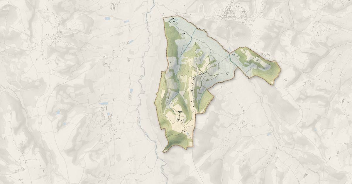 Portrait cartographique de Samsons-Lion : relief, eau, forêts, bâti et voies, calculés à partir des données de l'IGN