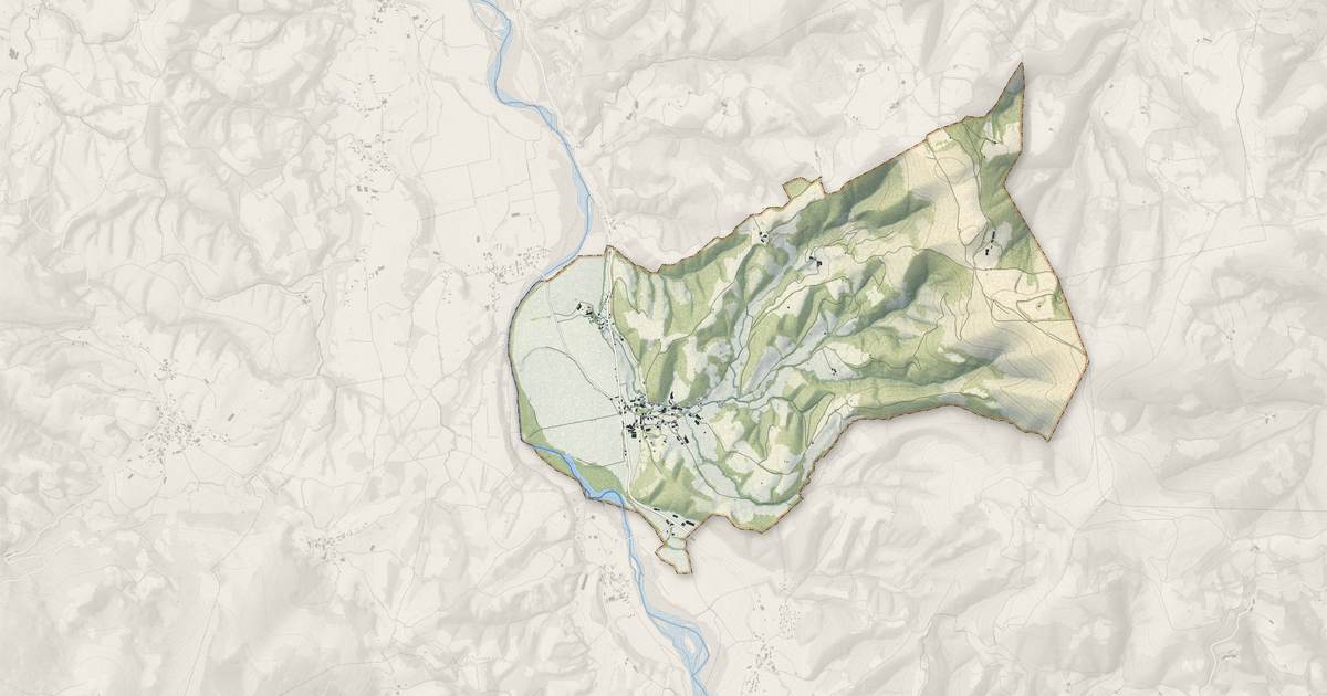 Portrait cartographique de Sauguis-Saint-Étienne : relief, eau, forêts, bâti et voies, calculés à partir des données de l'IGN