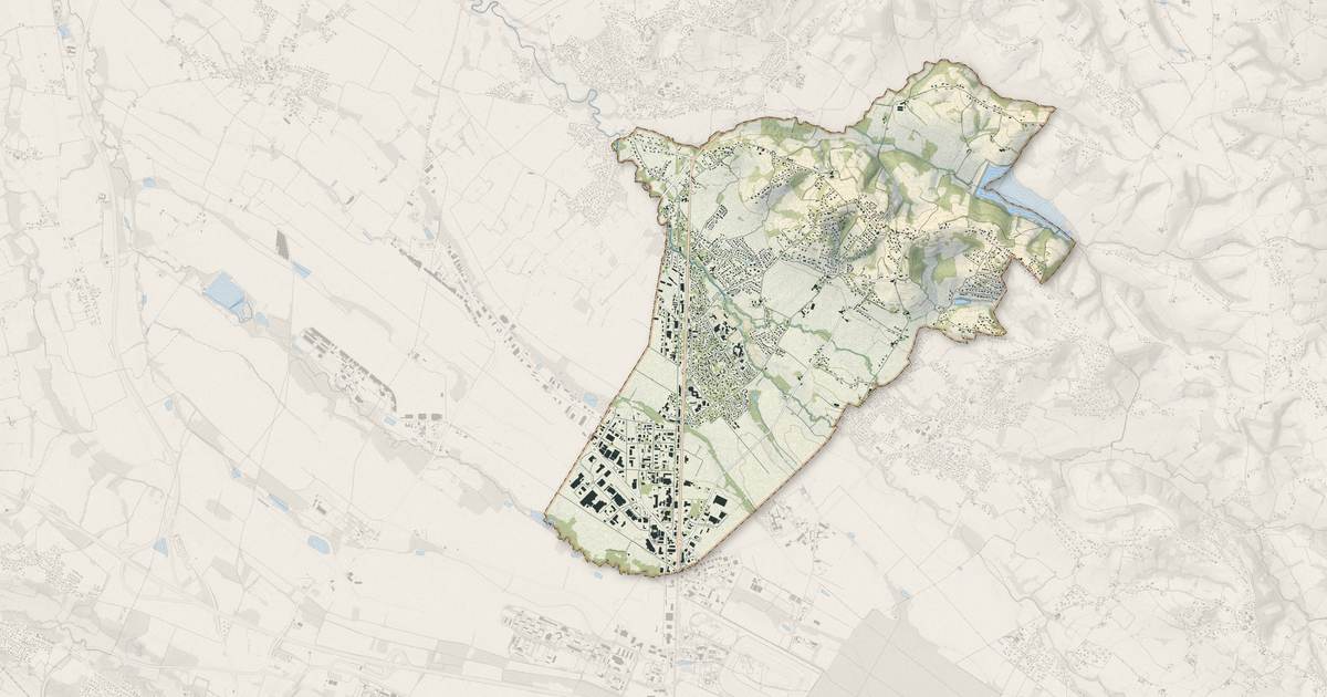 Portrait cartographique de Serres-Castet : relief, eau, forêts, bâti et voies, calculés à partir des données de l'IGN