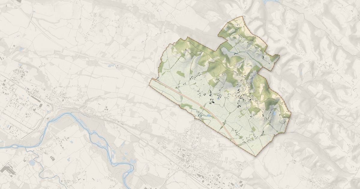 Portrait cartographique de Serres-Sainte-Marie : relief, eau, forêts, bâti et voies, calculés à partir des données de l'IGN