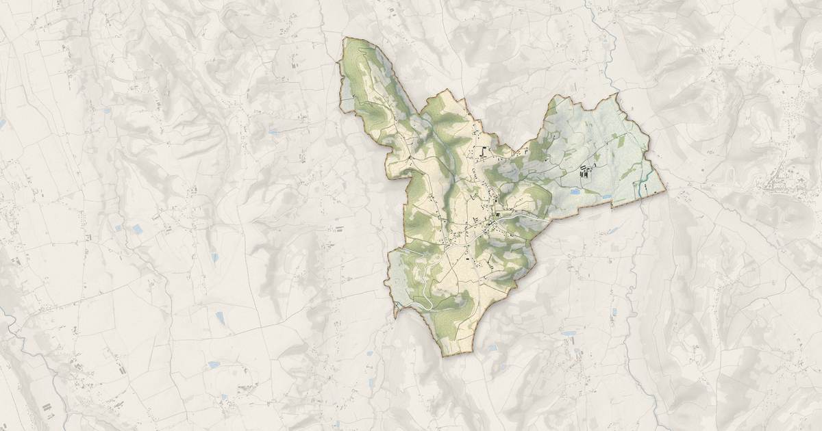 Portrait cartographique de Simacourbe : relief, eau, forêts, bâti et voies, calculés à partir des données de l'IGN