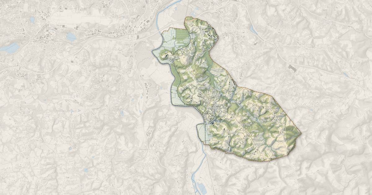 Portrait cartographique de Villefranque : relief, eau, forêts, bâti et voies, calculés à partir des données de l'IGN