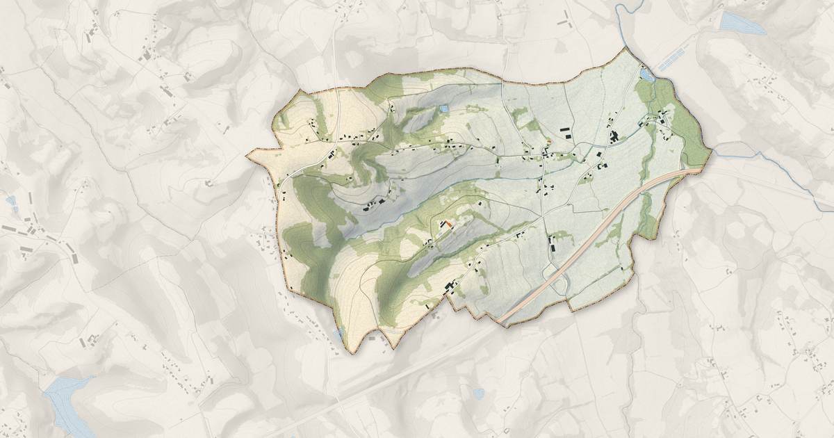Portrait cartographique de Viven : relief, eau, forêts, bâti et voies, calculés à partir des données de l'IGN