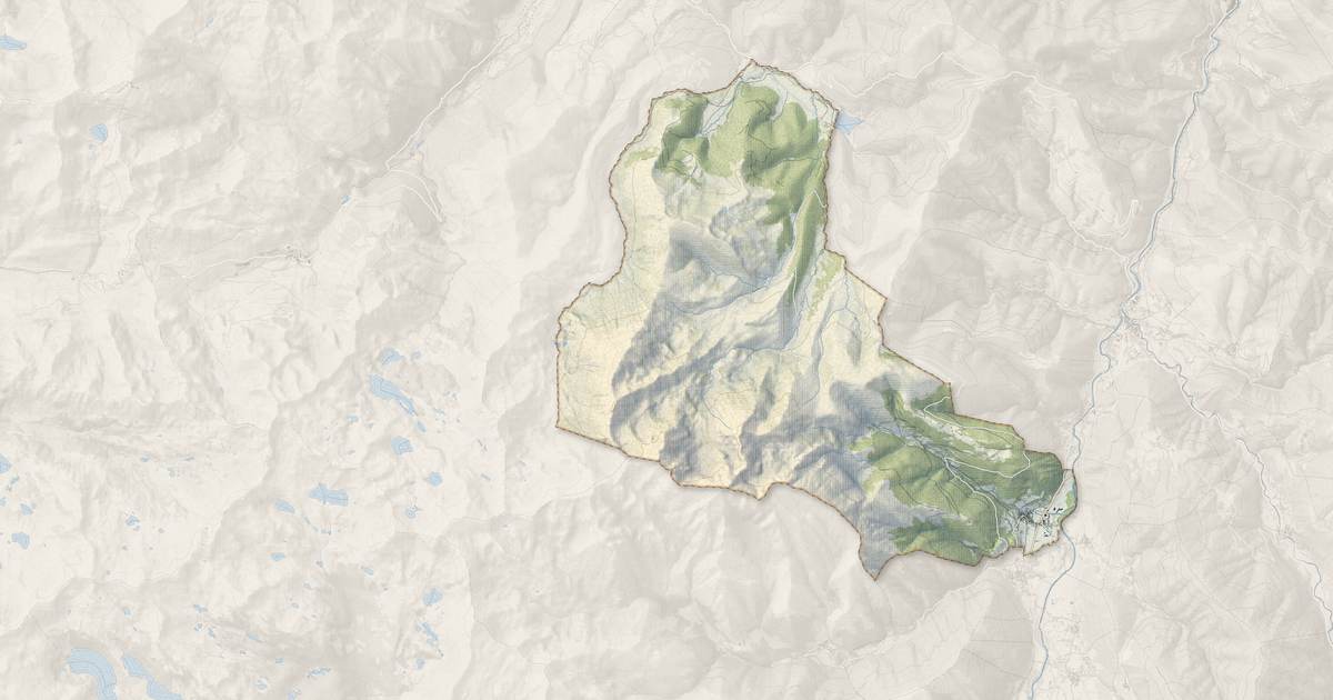 Portrait cartographique de Ancizan : relief, eau, forêts, bâti et voies, calculés à partir des données de l'IGN