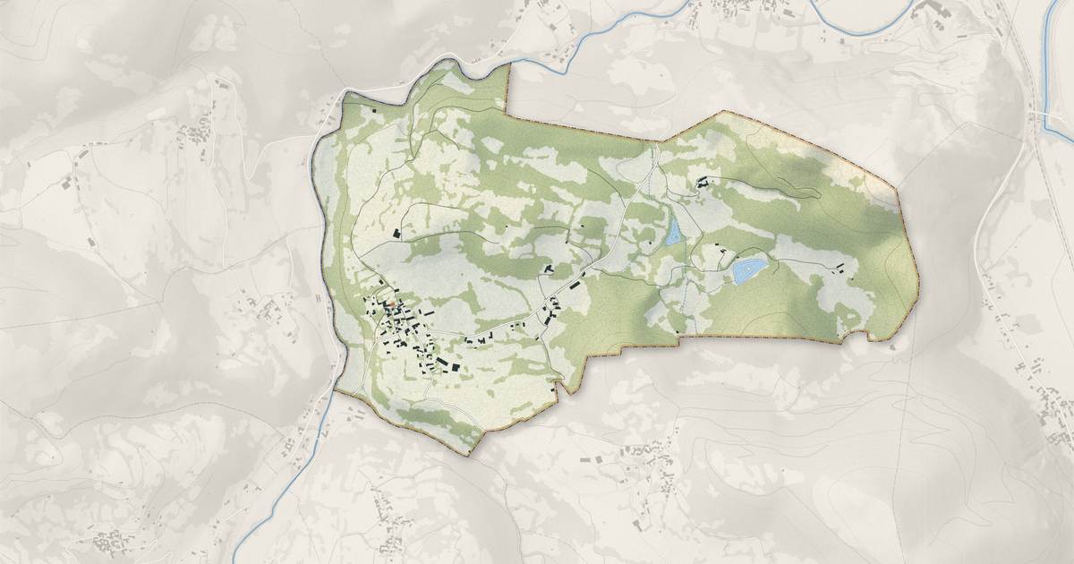 Portrait cartographique de Anla : relief, eau, forêts, bâti et voies, calculés à partir des données de l'IGN