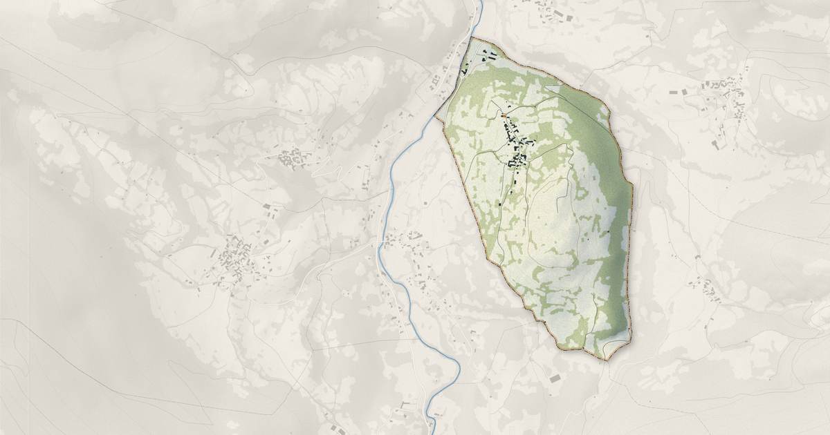 Portrait cartographique de Antichan : relief, eau, forêts, bâti et voies, calculés à partir des données de l'IGN