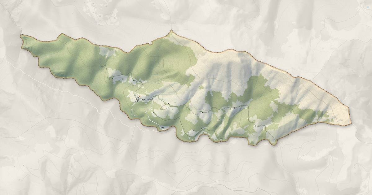 Portrait cartographique de Ardengost : relief, eau, forêts, bâti et voies, calculés à partir des données de l'IGN