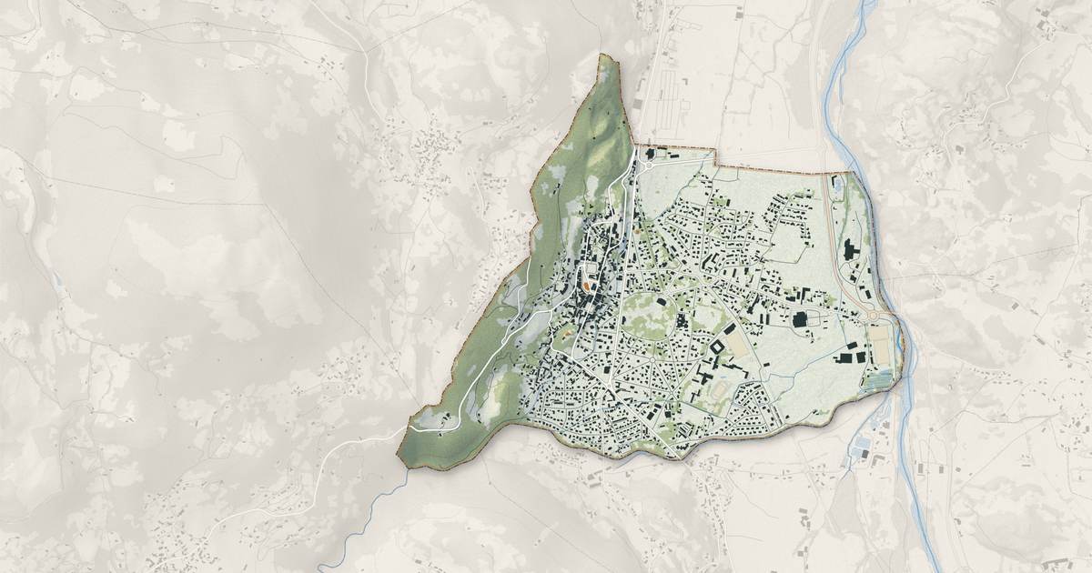 Portrait cartographique de Argelès-Gazost : relief, eau, forêts, bâti et voies, calculés à partir des données de l'IGN