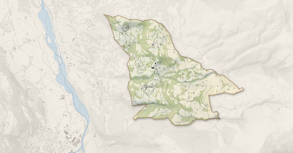 Portrait cartographique de Artalens-Souin : relief, eau, forêts, bâti et voies, calculés à partir des données de l'IGN