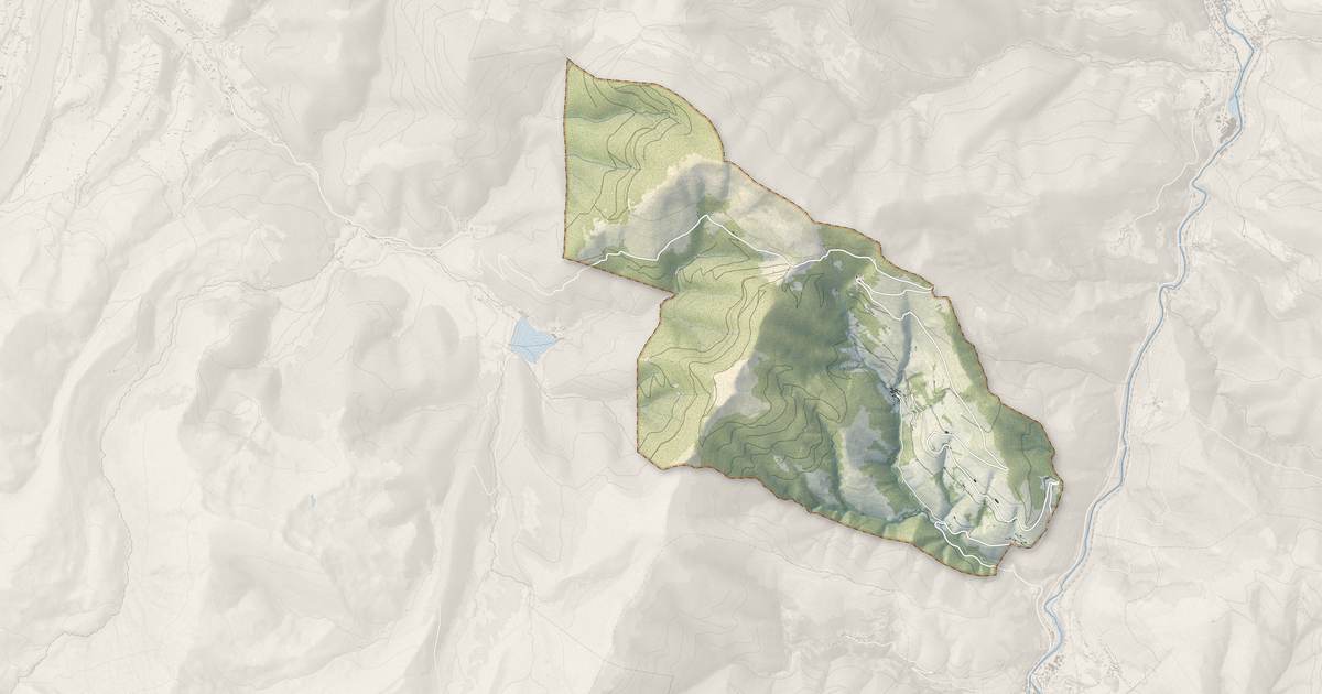 Portrait cartographique de Aspin-Aure : relief, eau, forêts, bâti et voies, calculés à partir des données de l'IGN