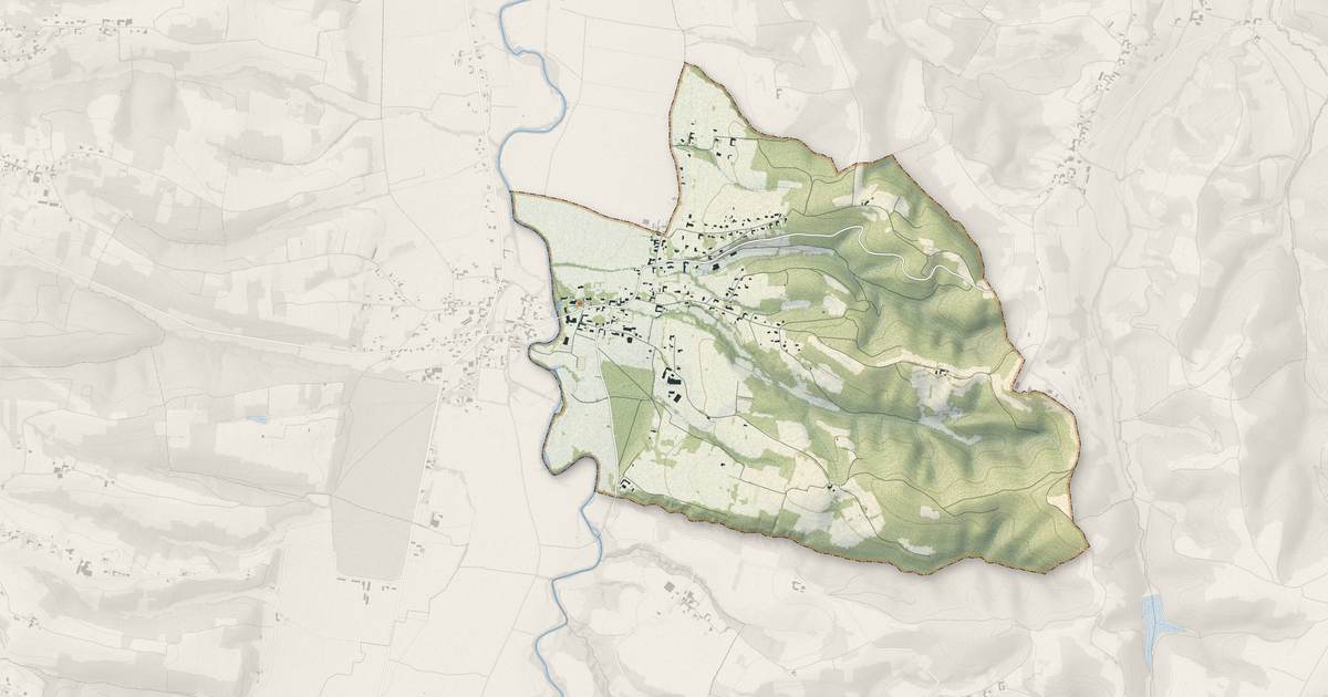 Portrait cartographique de Aubarède : relief, eau, forêts, bâti et voies, calculés à partir des données de l'IGN