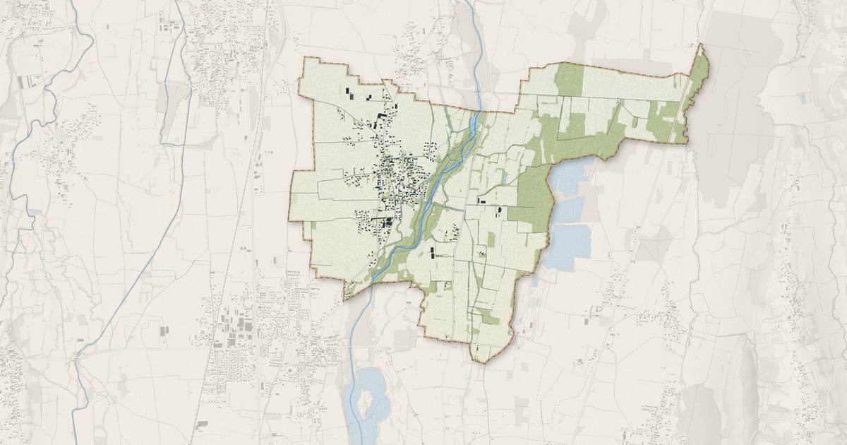 Portrait cartographique de Aurensan : relief, eau, forêts, bâti et voies, calculés à partir des données de l'IGN