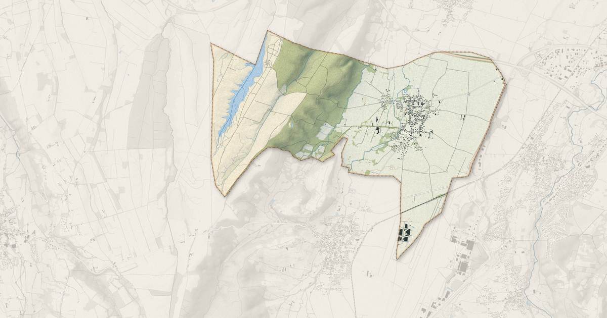 Portrait cartographique de Azereix : relief, eau, forêts, bâti et voies, calculés à partir des données de l'IGN