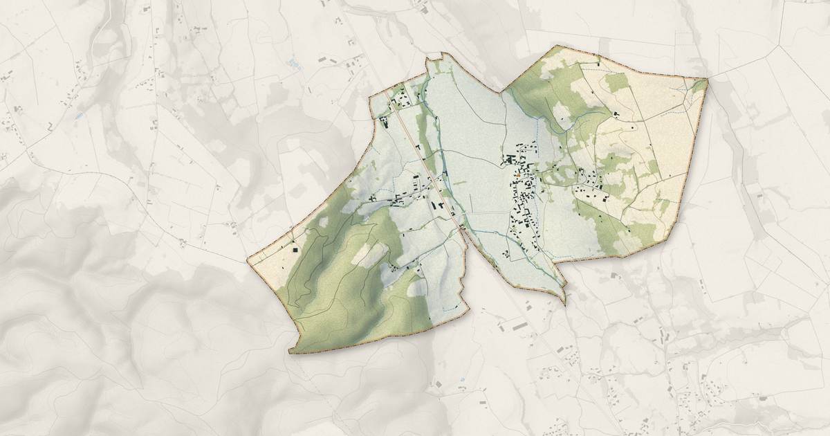 Portrait cartographique de Barlest : relief, eau, forêts, bâti et voies, calculés à partir des données de l'IGN